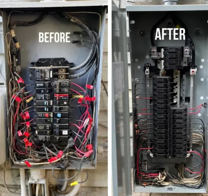 Panel replacement, before and after